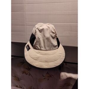 SUNDAY AFTERNOONS Beige/Black NECK-SHADE-FLAP SUN HAT Wide-Brim Summer Hike Sz L